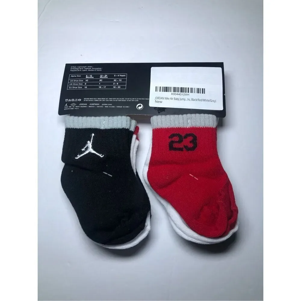 Jordan Baby Socks 6-Pack size 6-12 Months